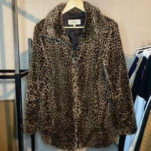 Calvin Klein Vintage Cheetah Print Coat